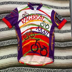 Men's Vintage Voler Ragbrai 2004 Cycling Biking Red Purple Jersey Shirt Sz Large